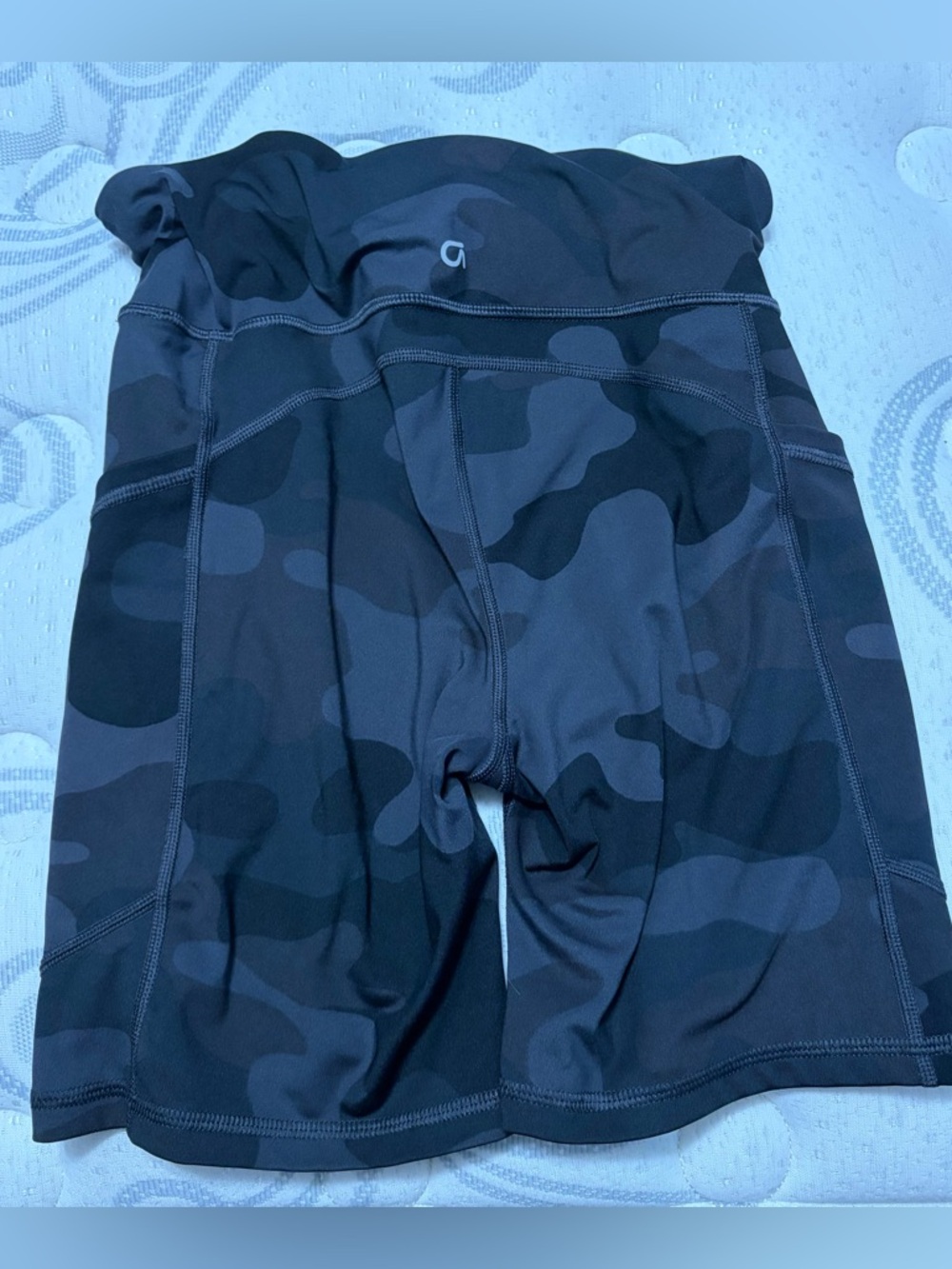 GAPFit Black and Charcoal Camo High-Rise Compression Shorts